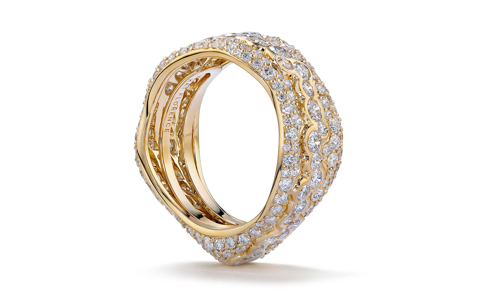 Kat Florence D Flawless Diamanten Ring eingefasst in 18 Karat Gelbgold