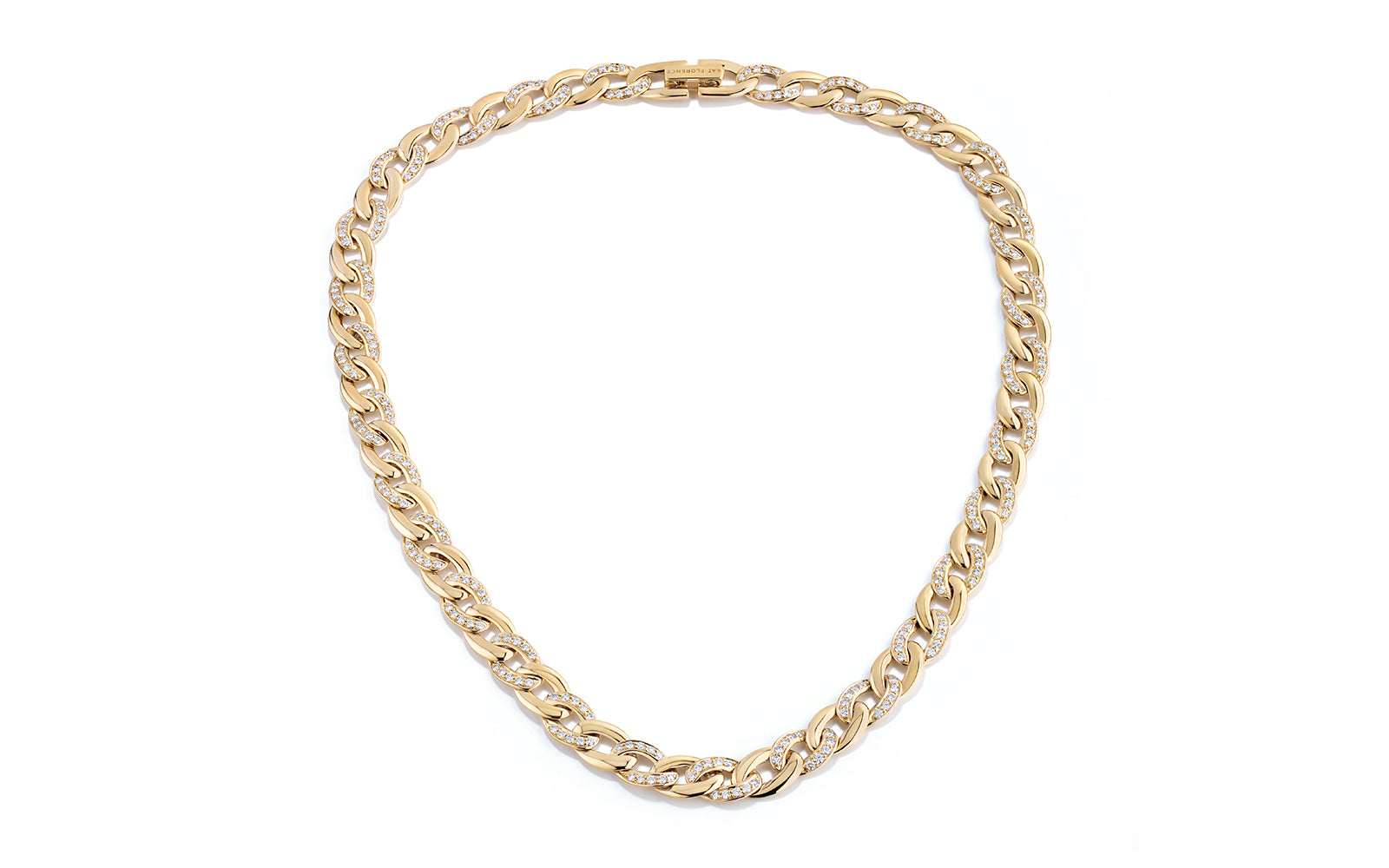 Kat Florence D Flawless Diamanten Halskette eingefasst in 18 Karat Gelbgold