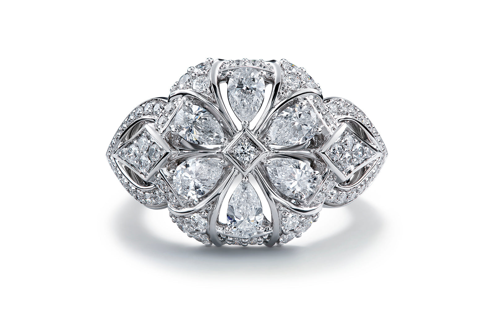 Irish Flowers 1.66ct D Flawless Diamanten Ring eingefasst in 18 Karat Weissgold