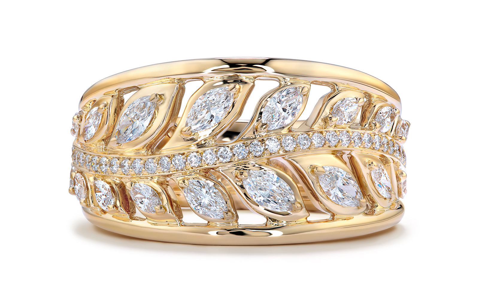 1.35ct D Flawless Diamanten Ring eingefasst in 18 Karat Gelbgold