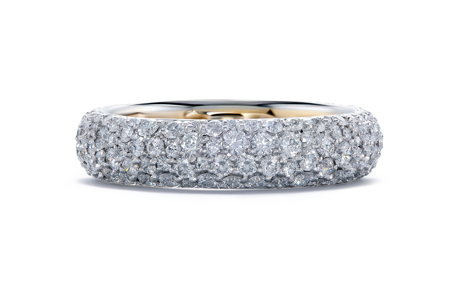 Mini Pave 2.30ct D Flawless Diamanten Ring eingefasst in 18K Weissgold