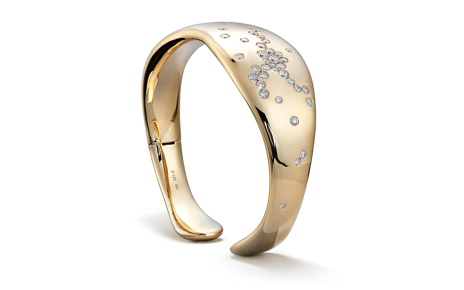 1.25ct D Flawless Diamanten Armreif eingefasst in 18 Karat Gelbgold