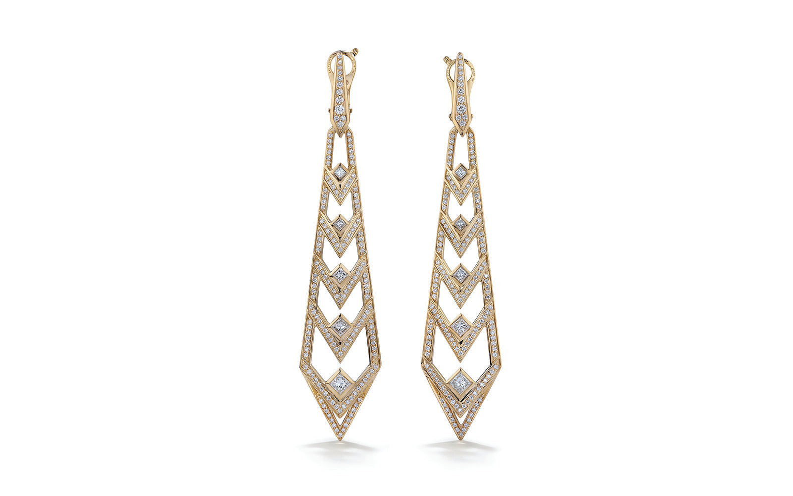 Kat Florence D Flawless Diamanten Ohrringe eingefasst in 18 Karat Gelbgold