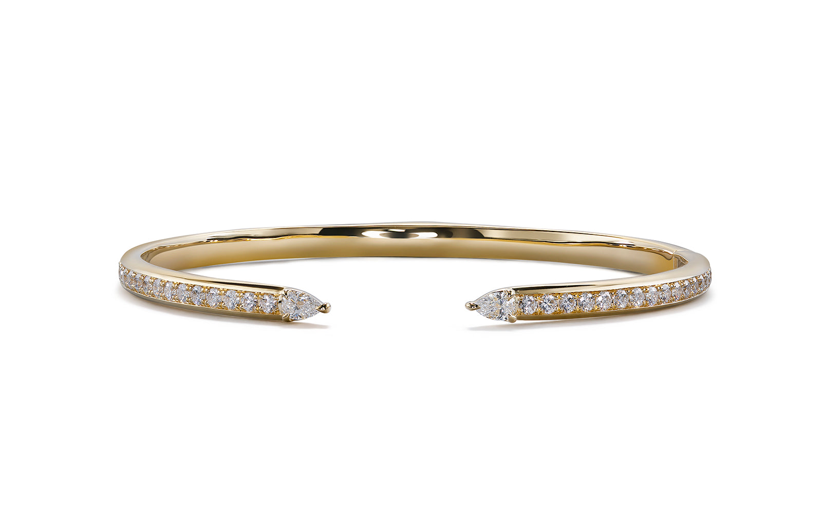 2.60ct D Flawless Diamanten Armreif eingefasst in 18 Karat Gelbgold