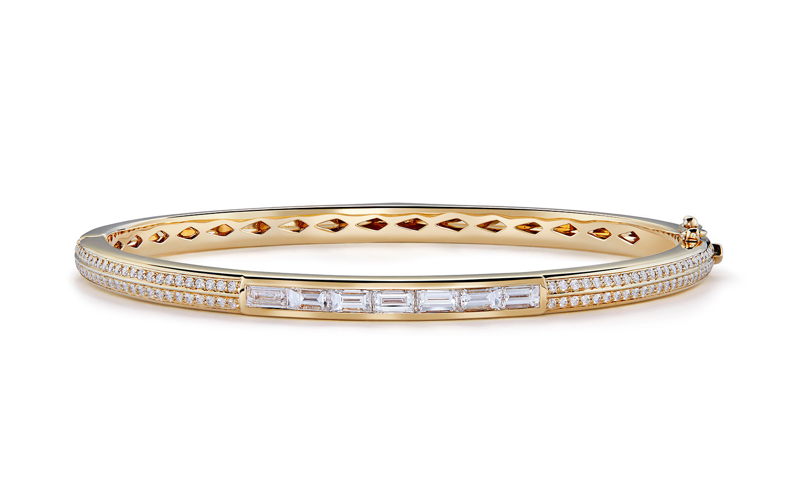 1.74ct D Flawless Diamanten Armreif eingefasst in 18 Karat Gelbgold