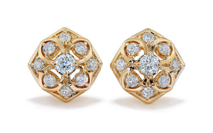 0.64ct D Flawless Diamanten Ohrringe eingefasst in 18 Karat Gelbgold