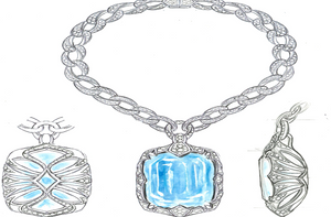 411.00ct Rekord Santa Maria Aquamarin Halskette mit D Flawless Diamanten, eingefasst in 18 Karat Weissgold