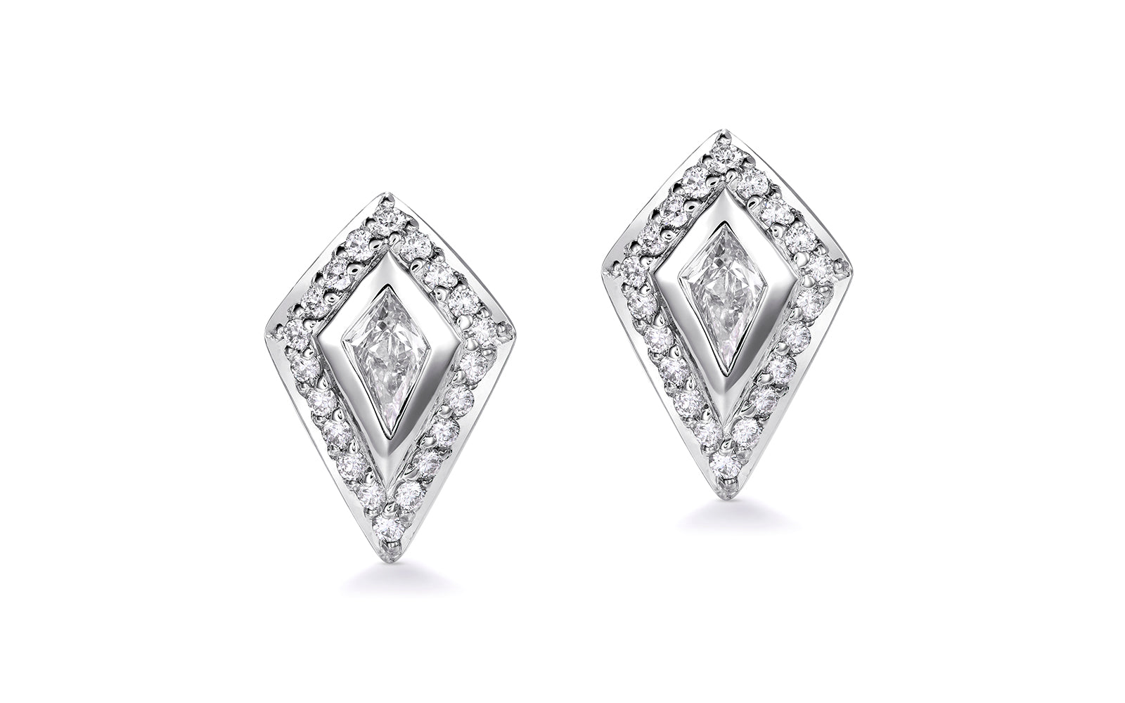 0.40ct D Flawless Diamanten Ohrringe eingefasst in 18 Karat Weissgold