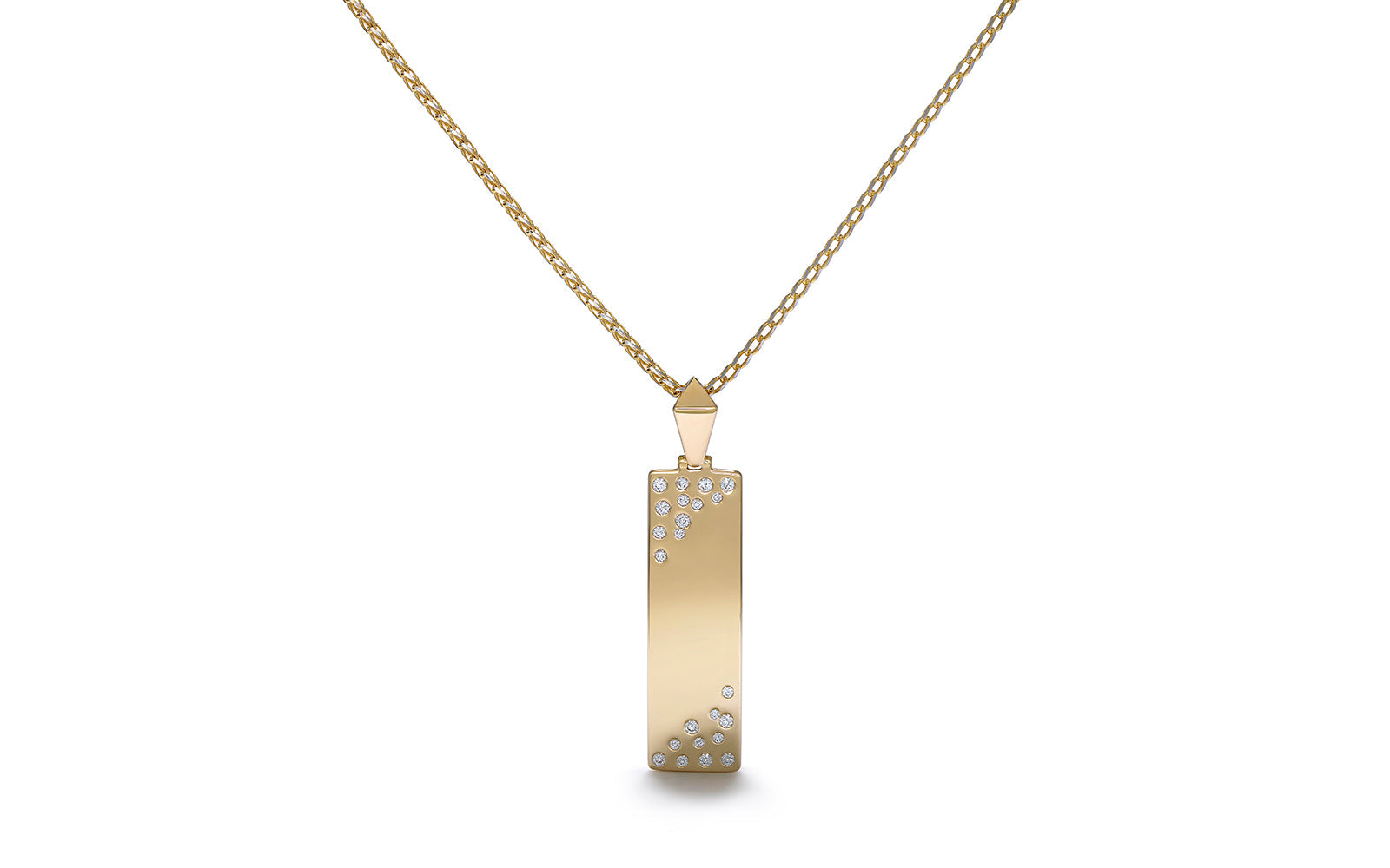 0.22ct D Flawless Diamanten Halskette, eingefasst in 18 Karat Gelbgold