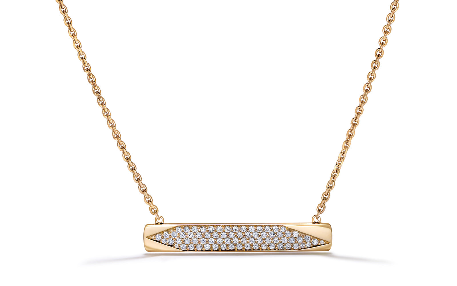 0.63ct D Flawless Diamanten Halskette, eingefasst in 18 Karat Gelbgold