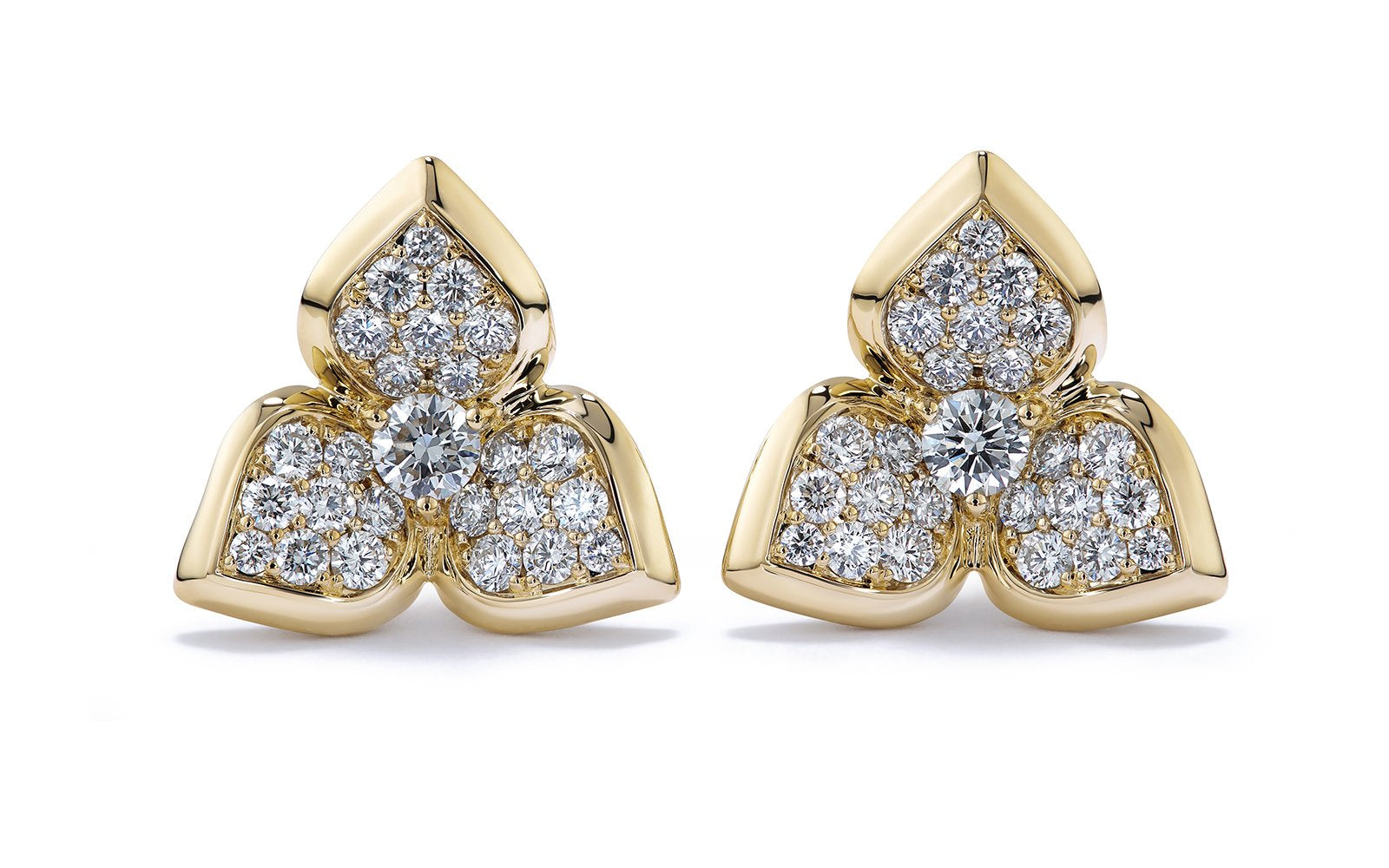 0.68ct D Flawless Diamanten Ohrringe, eingefasst in 18 Karat Gelbgold