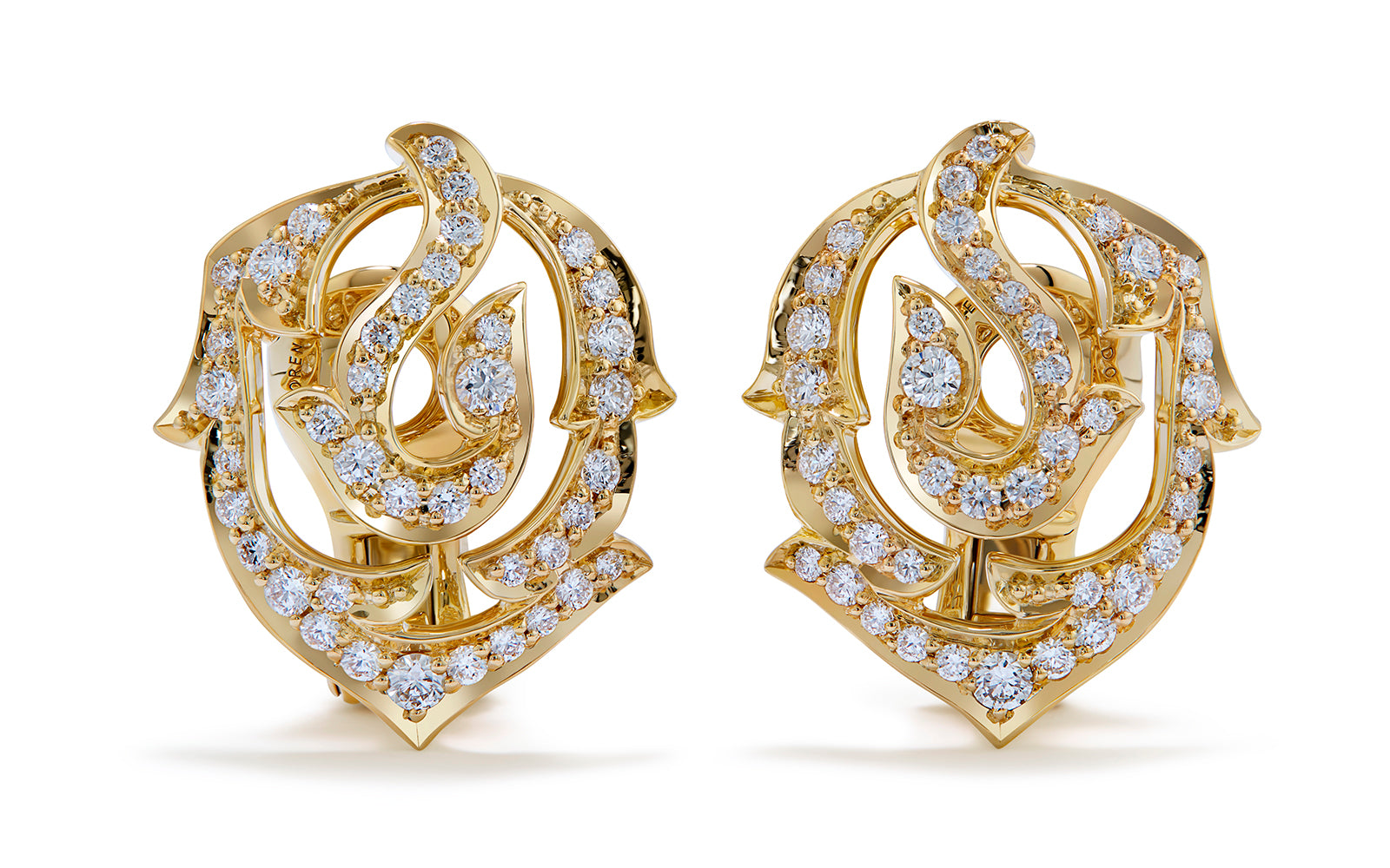 0.64ct D Flawless Diamanten Ohrringe, eingefasst in 18 Karat Gelbgold