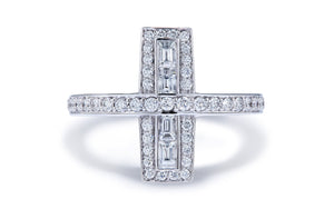 0.88ct D Flawless Diamanten Ring, eingefasst in 18 Karat Weissgold