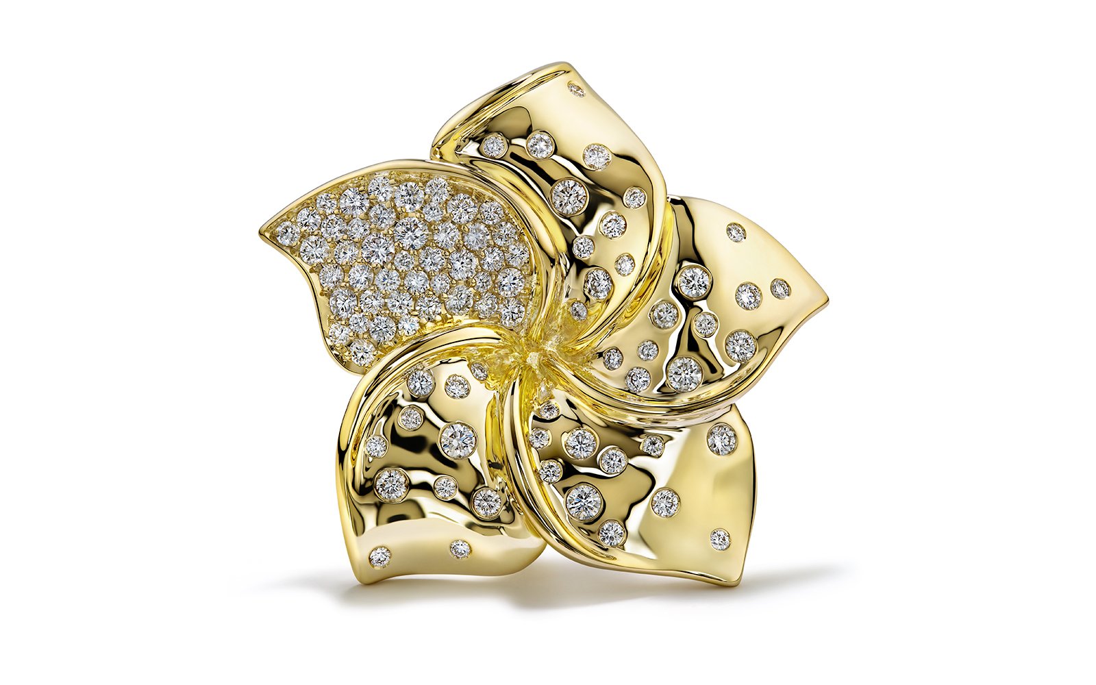 0.74ct D Flawless Diamanten Ring, eingefasst in 18 Karat Gelbgold