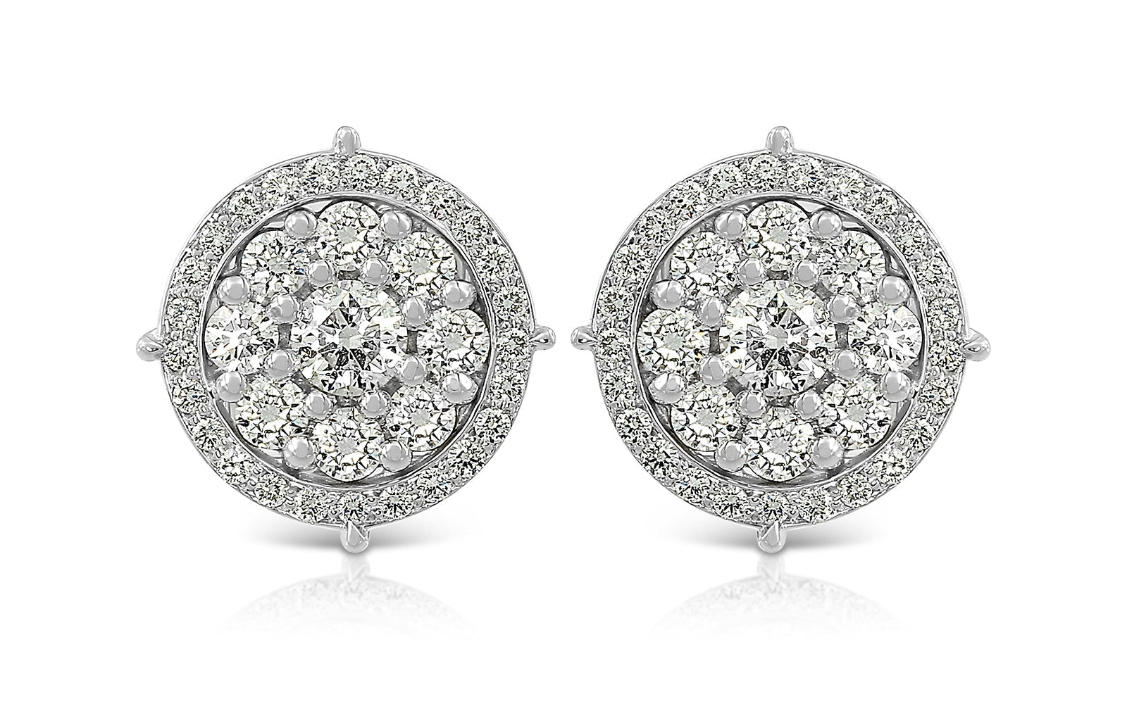 1ct D Flawless Diamanten Ohrringe, eingefasst in 18 Karat Weissgold