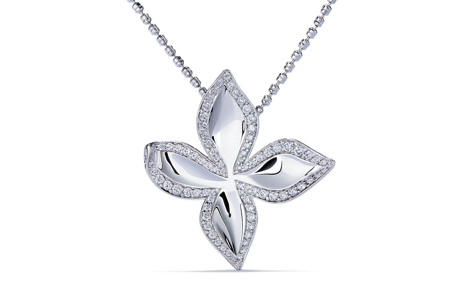 0.44ct D Flawless Diamanten Halskette, eingefasst in 18 Karat Weissgold
