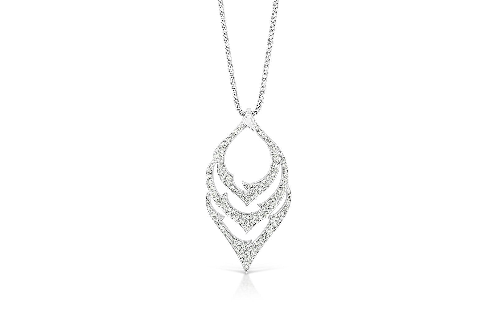 D Flawless Diamanten Halskette, eingefasst in 18 Karat Weissgold