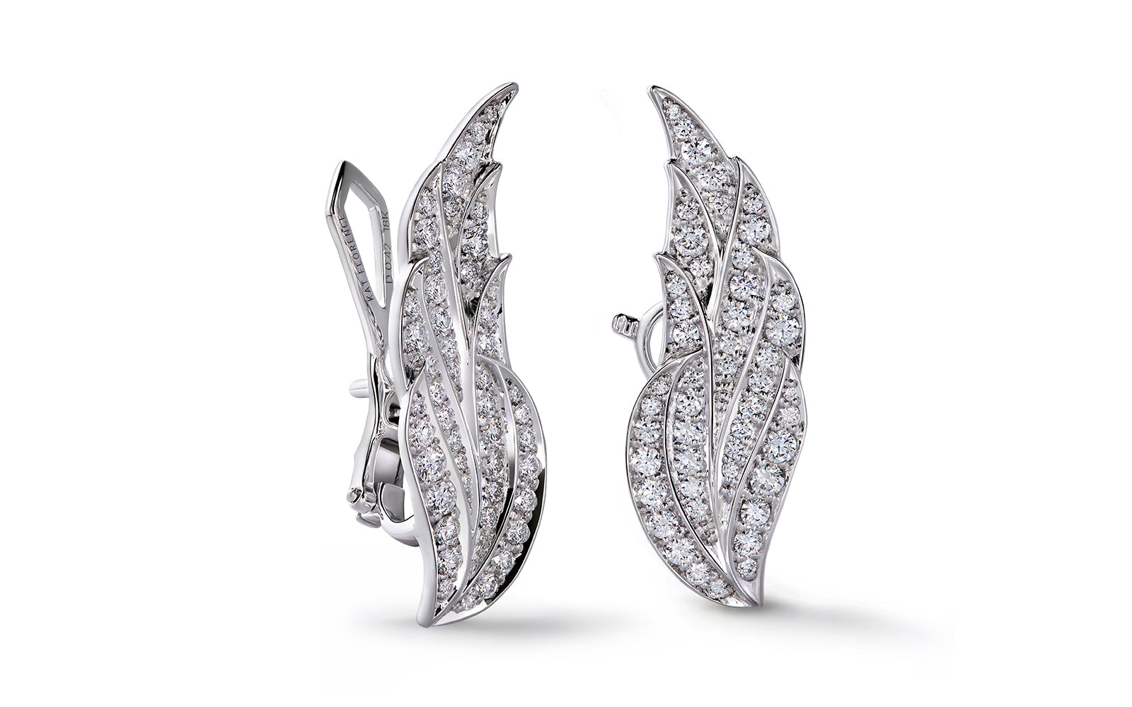 0.88ct Wings D Flawless Diamanten Ohrringe eingefasst in 18 Karat Weissgold