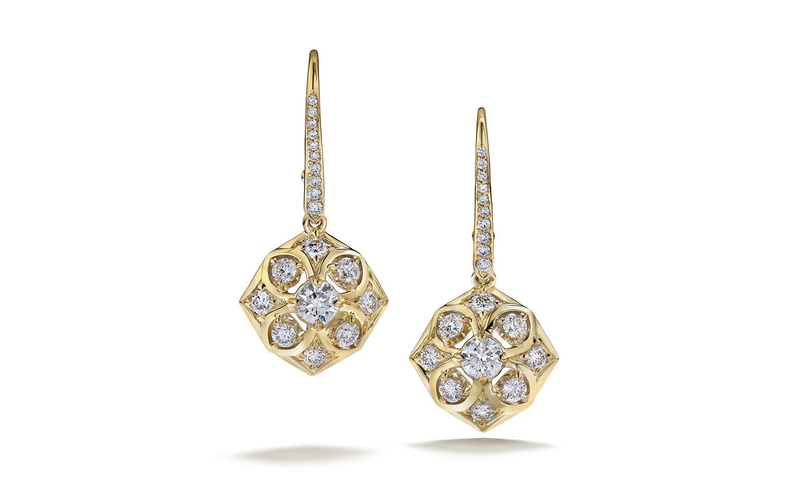 0.76ct D Flawless Diamanten Ohrringe, eingefasst in 18 Karat Gelbgold