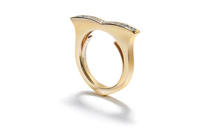 D Flawless Diamanten Ring, eingefasst in 18 Karat Gelbgold