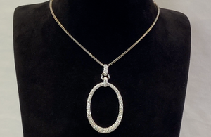 2.03ct D Flawless Diamanten Halskette, eingefasst in 18 Karat Weissgold