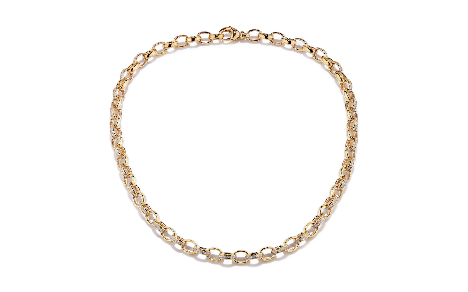 3.93ct D Flawless Diamanten Halskette, eingefasst in 18 Karat Gelbgold