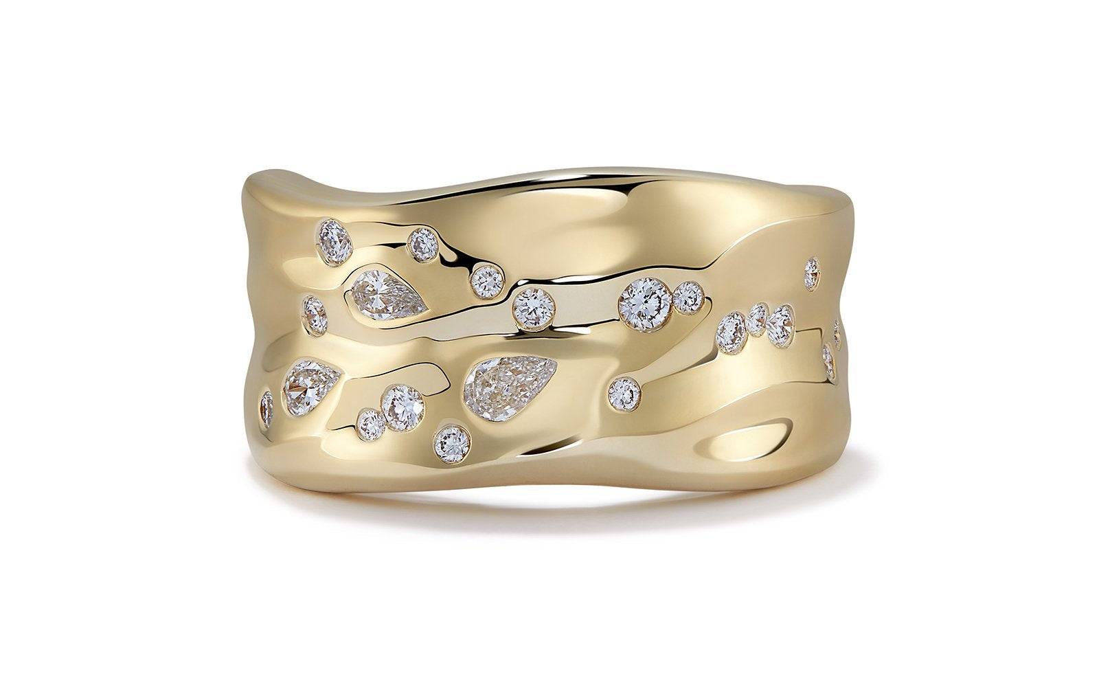 0.42ct D Flawless Diamanten Ring, eingefasst in 18 Karat Gelbgold