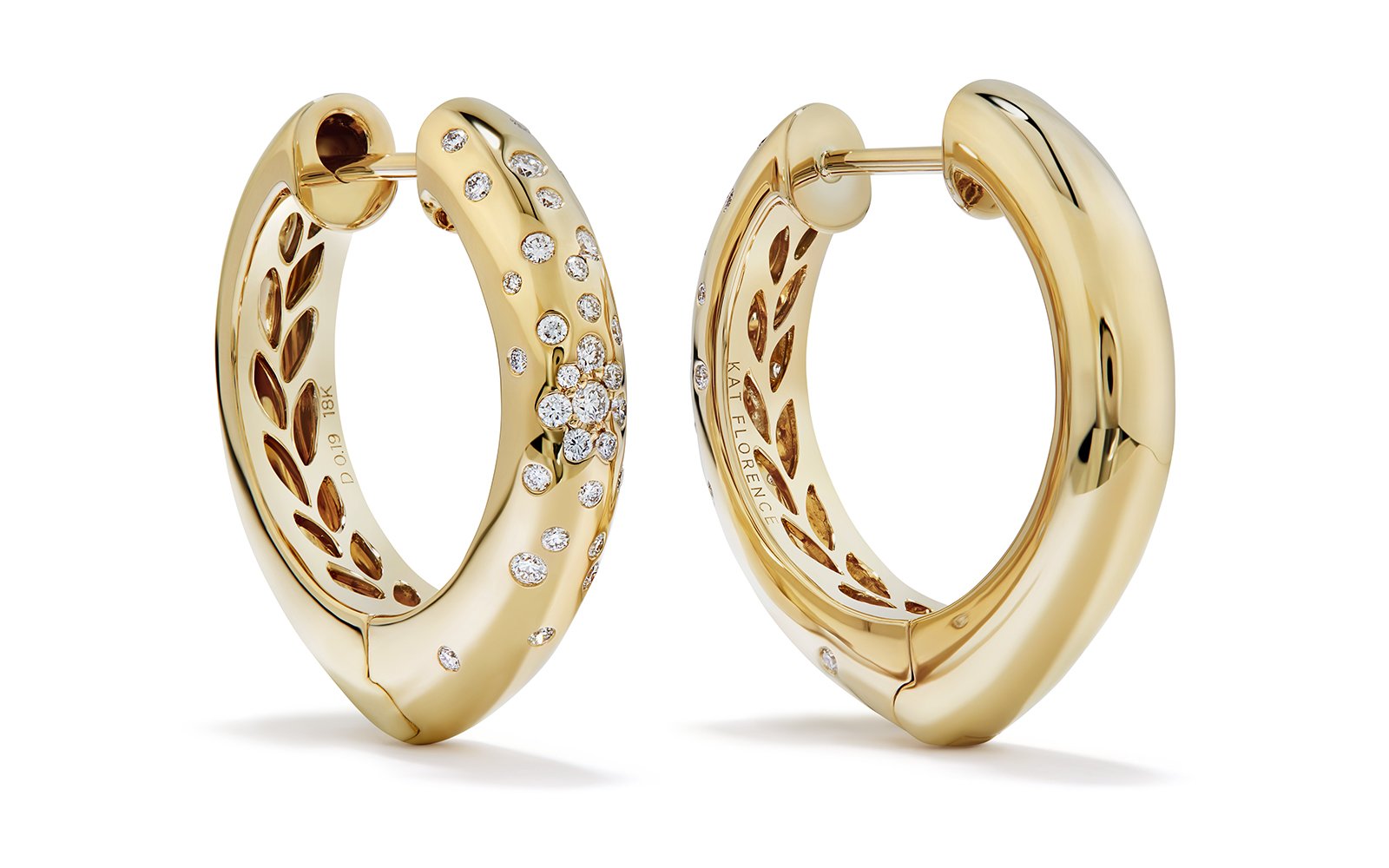 0.38ct D Flawless Diamanten Ohrringe, eingefasst in 18 Karat Gelbgold
