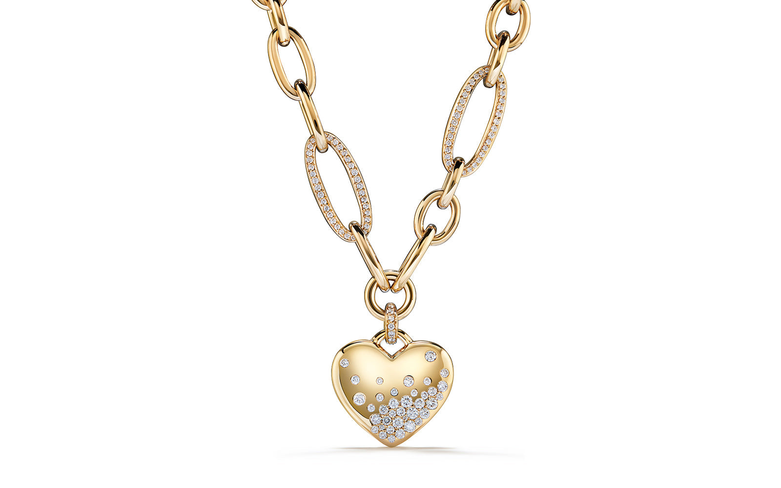 Golden Sweetheart 1.22ct D Flawless Diamanten Halskette eingefasst in 18 Karat Gelbgold