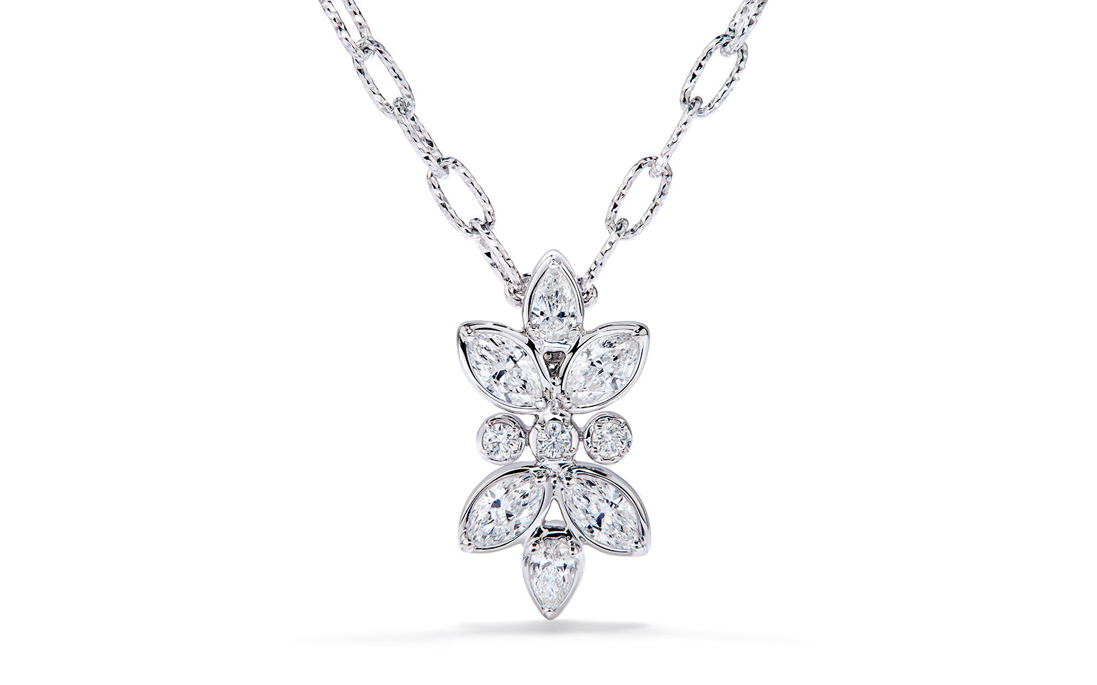 0.56ct D Flawless Diamanten Halskette eingefasst in 18 Karat Weissgold