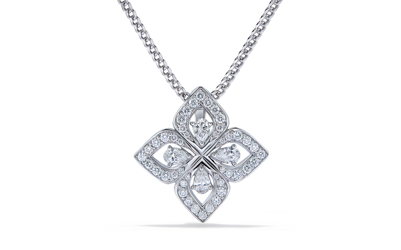 Lotus 1.24ct D Flawless Diamanten Halskette eingefasst in 18 Karat Weissgold
