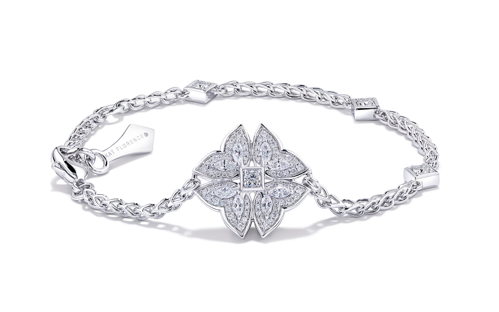 Wild Orchid 0.84ct D Flawless Diamanten Armband eingefasst in 18 Karat Weissgold