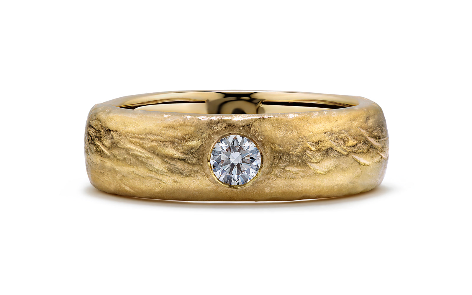 D Flawless Diamanten Ring, eingefasst in 18 Karat Gelbgold