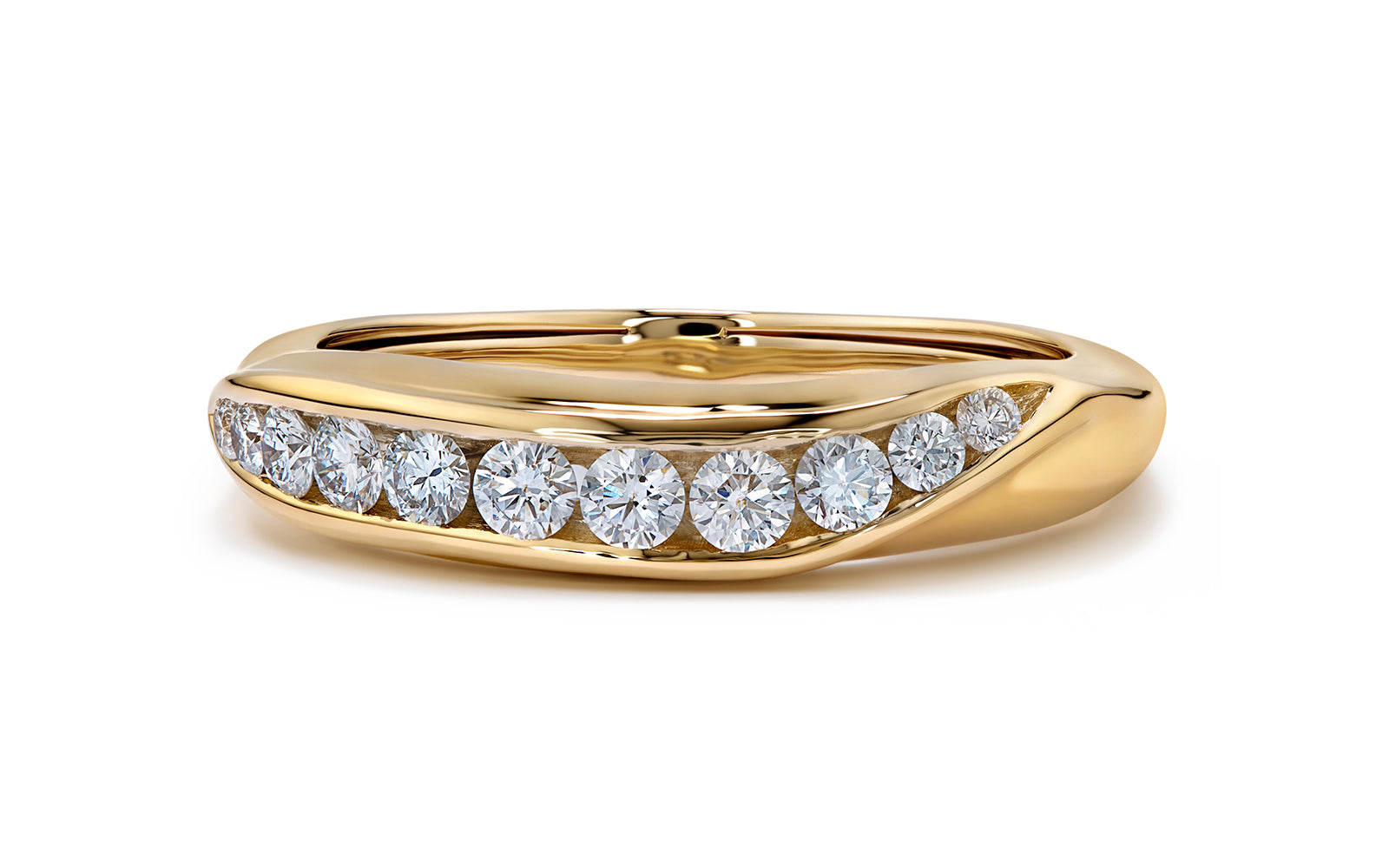 0.44ct D Flawless Diamanten Ring eingefasst in 18 Karat Gelbgold