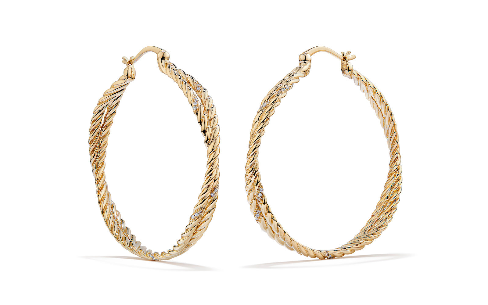 0.14ct D Flawless Diamanten Ohrringe, eingefasst in 18 Karat Gelbgold