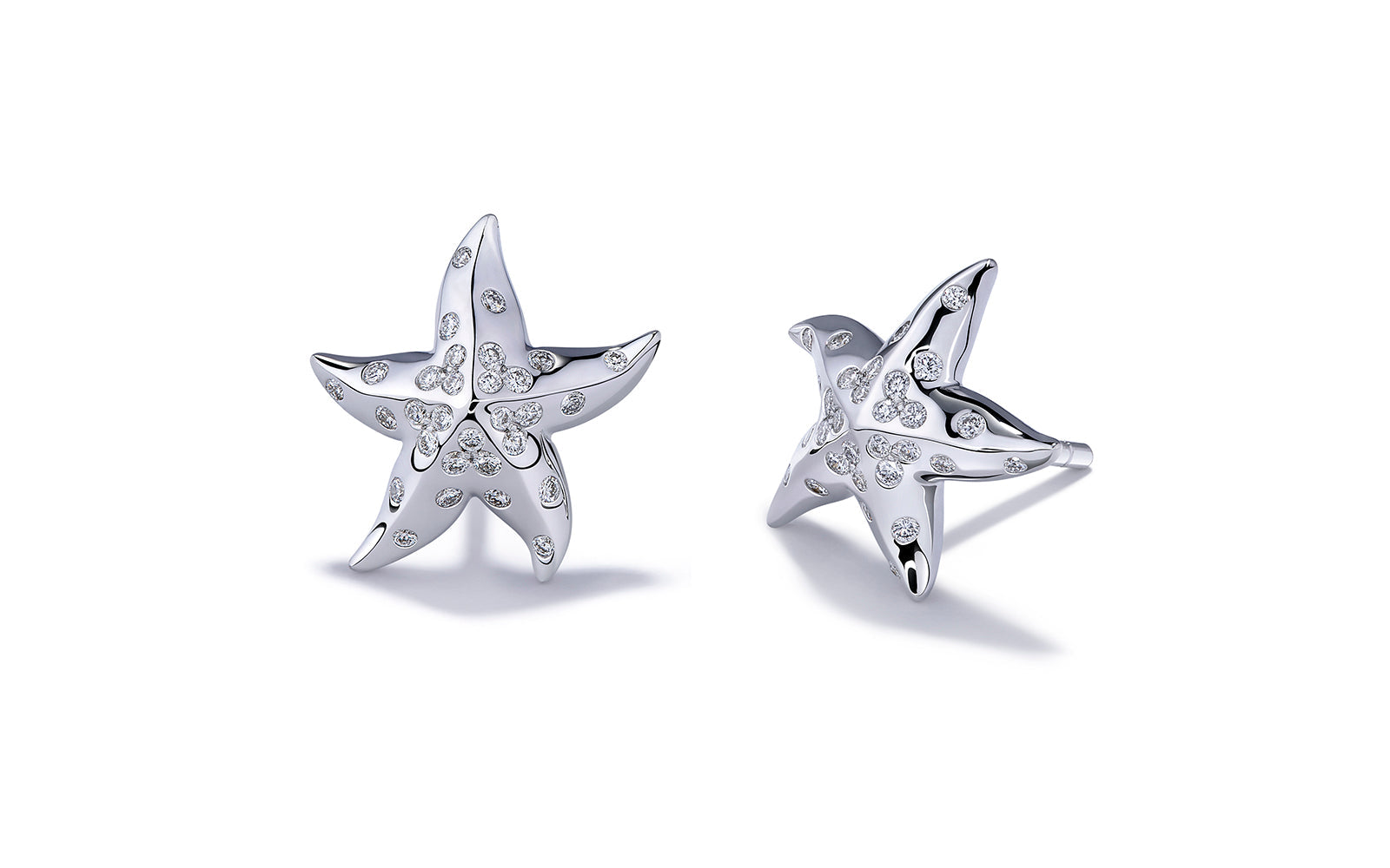 0.22ct Starfish D Flawless Diamanten Ohrringe eingefasst in 18 Karat Weissgold