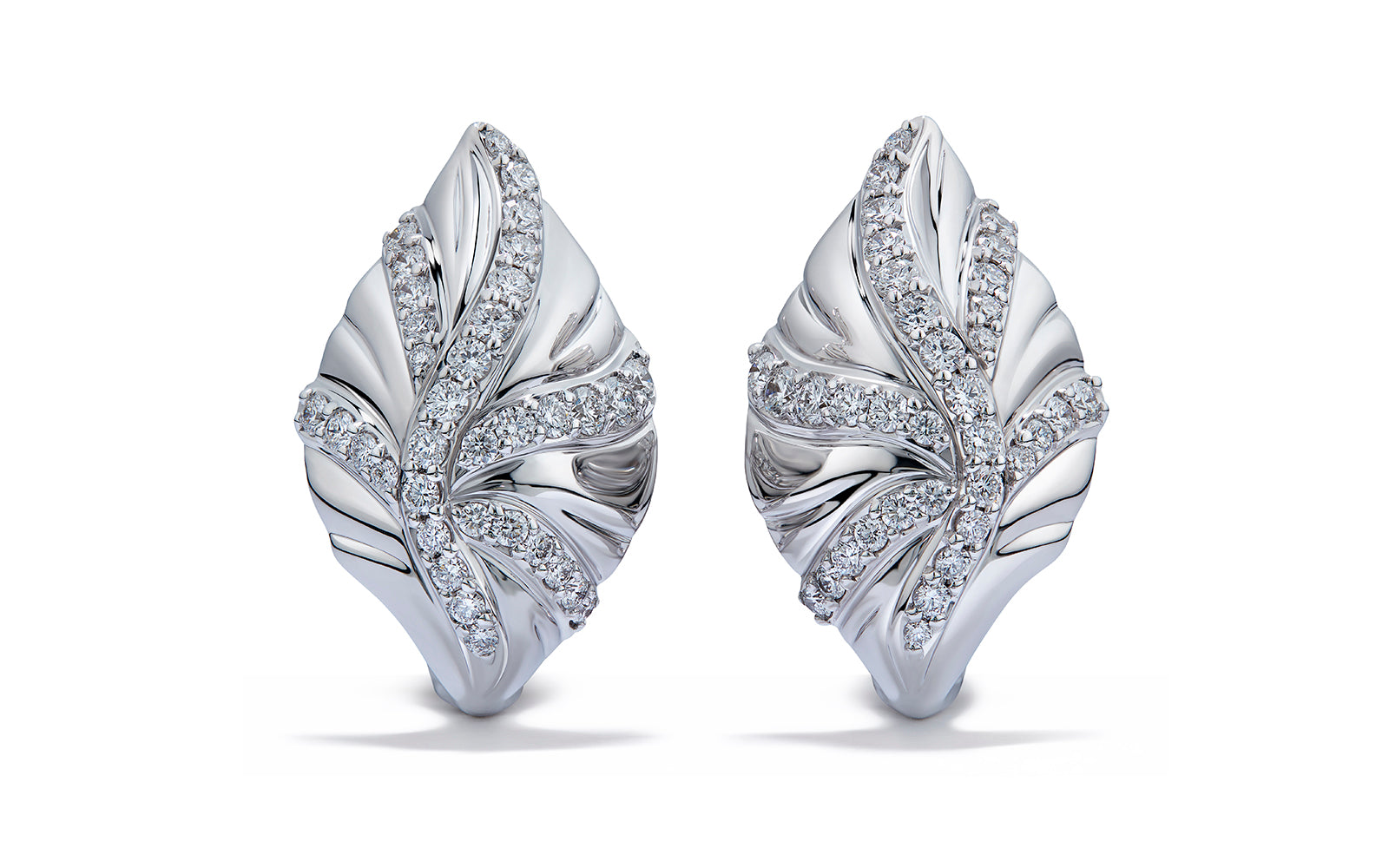 D Flawless Diamanten Ohrringe, eingefasst in 18 Karat Weissgold