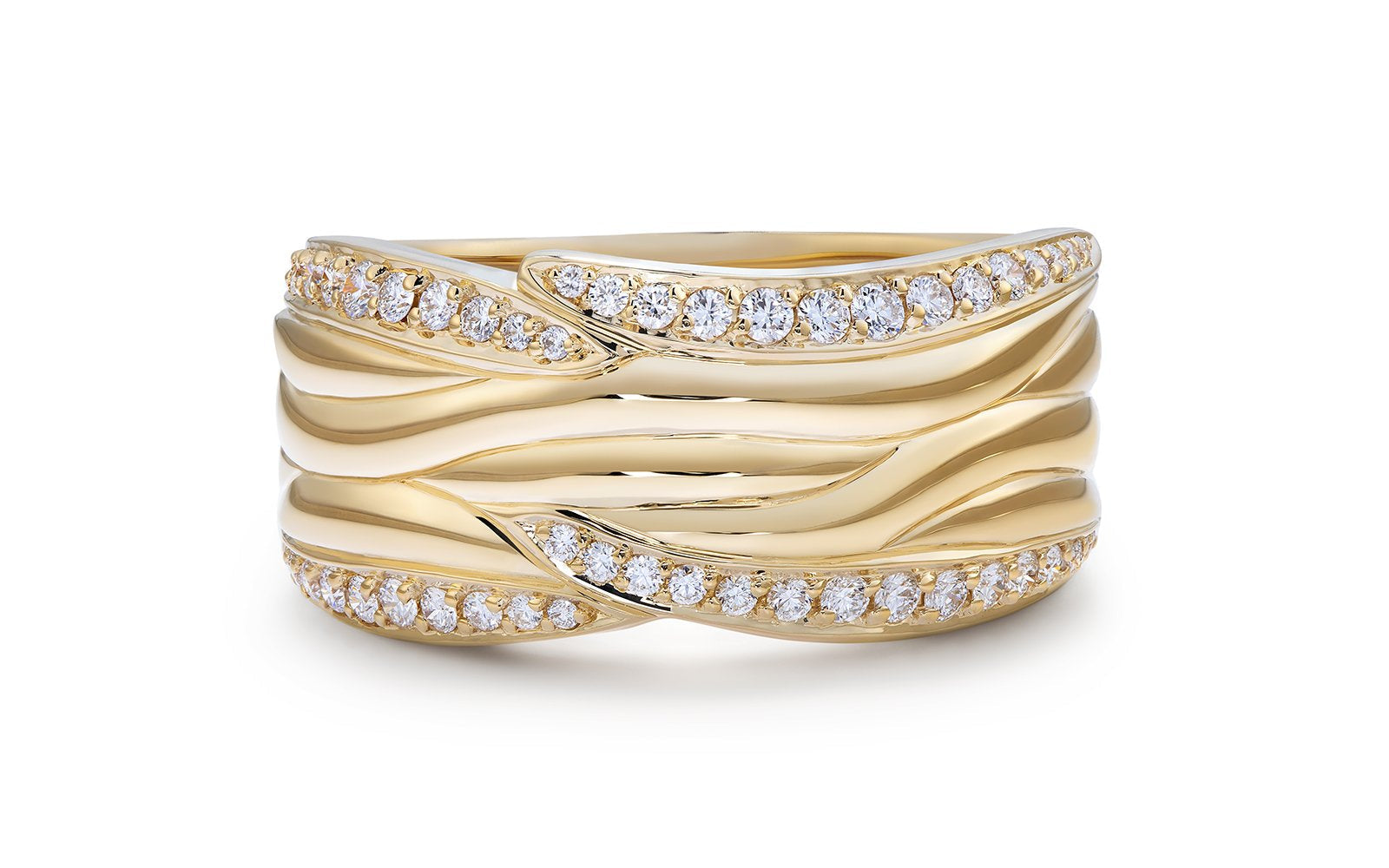 0.42ct D Flawless Diamanten Ring, eingefasst in 18 Karat Gelbgold