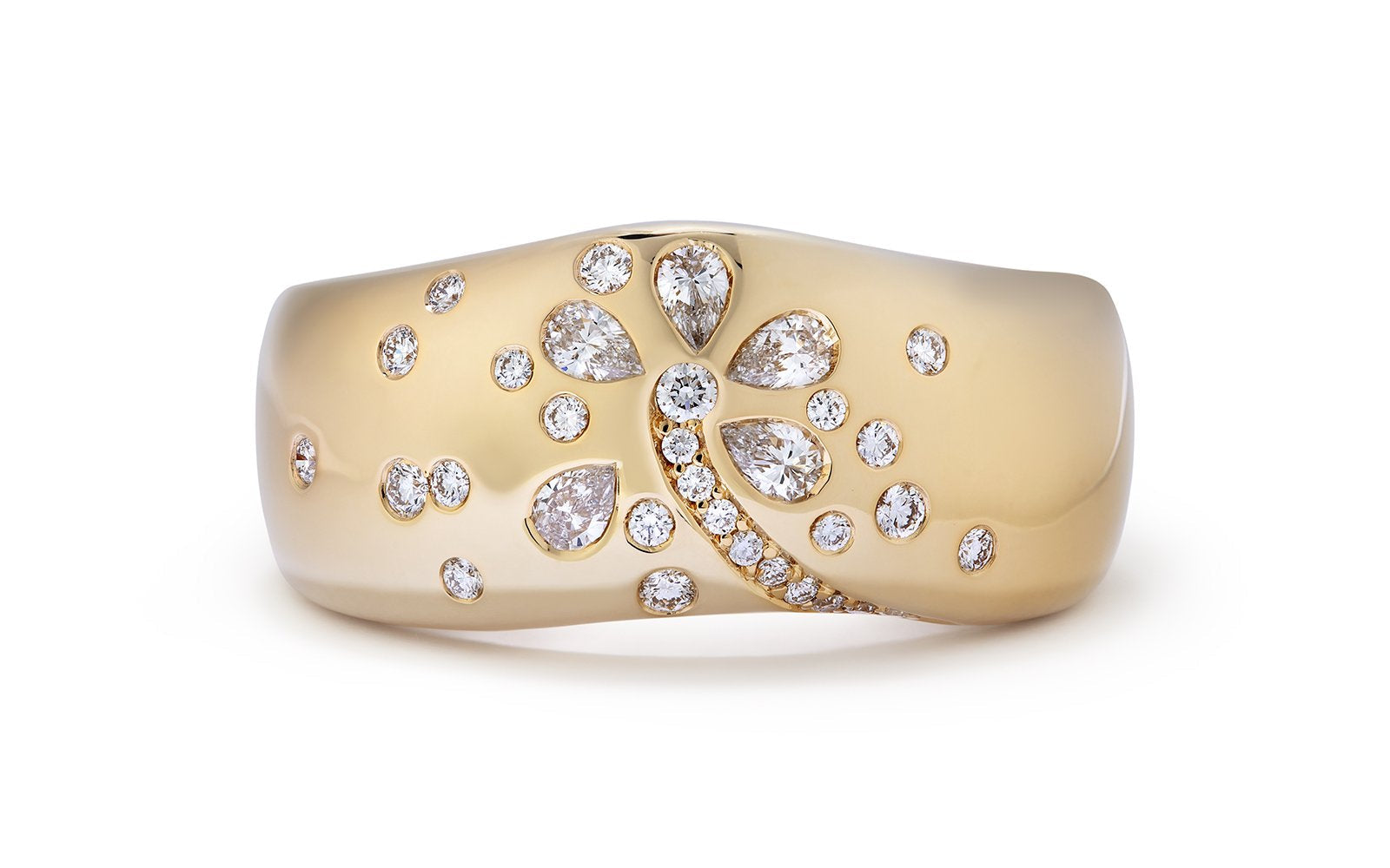 0.38ct D Flawless Diamanten Ring, eingefasst in 18 Karat Gelbgold