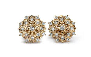 0.74ct Cherry Blossom D Flawless Diamanten Ohrringe eingefasst in 18 Karat Gelbgold