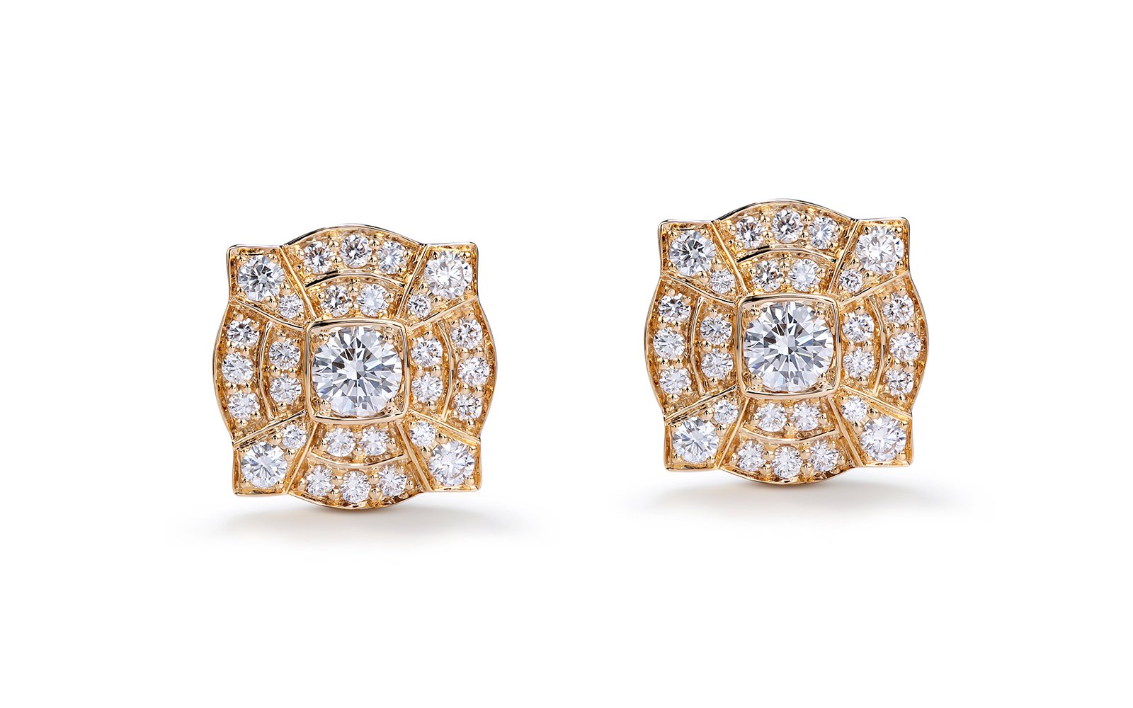 0.78ct D Flawless Diamanten Ohrringe, eingefasst in 18 Karat Gelbgold