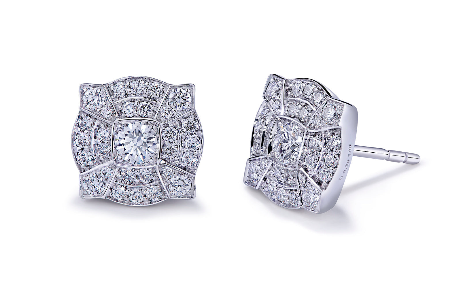 0.78ct D Flawless Diamanten Ohrringe, eingefasst in 18 Karat Weissgold