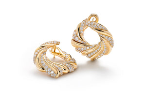 1.52ct Circle of Life D Flawless Diamanten Ohrringe eingefasst in 18 Karat Gelbgold