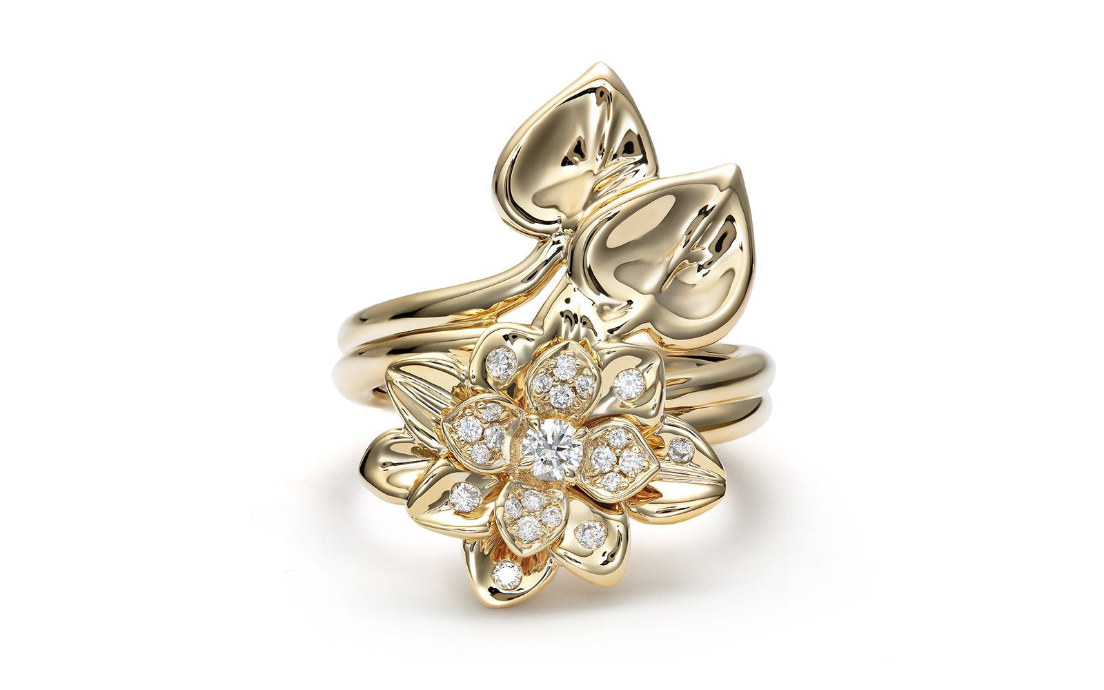 0.28ct D Flawless Diamanten Ring, eingefasst in 18 Karat Gelbgold