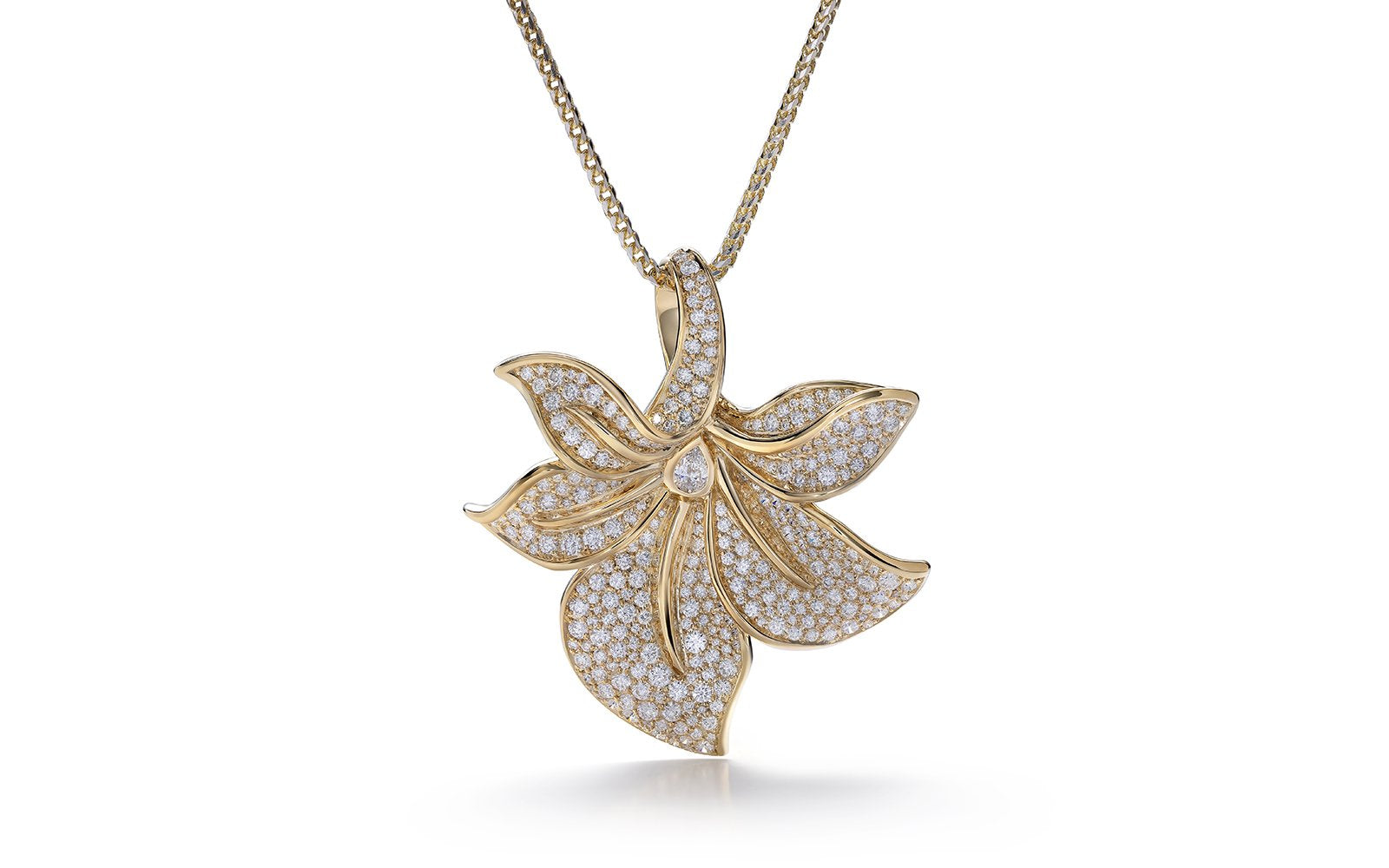 2.69ct D Flawless Diamanten Halskette, eingefasst in 18 Karat Gelbgold