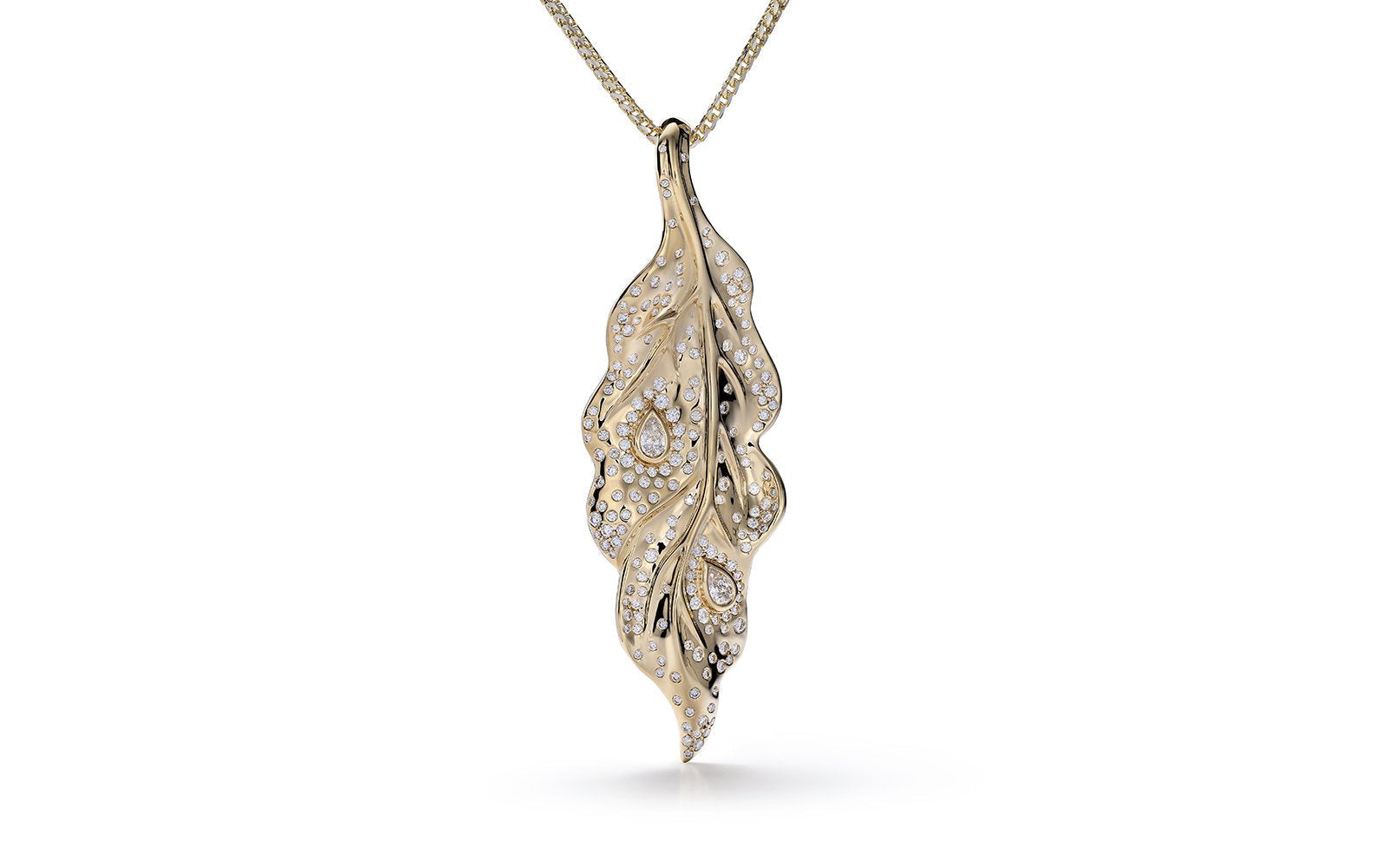 1.61ct D Flawless Diamanten Halskette, eingefasst in 18 Karat Gelbgold