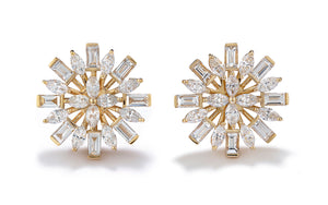 2.86ct D Flawless Diamanten Ohrringe, eingefasst in 18 Karat Gelbgold