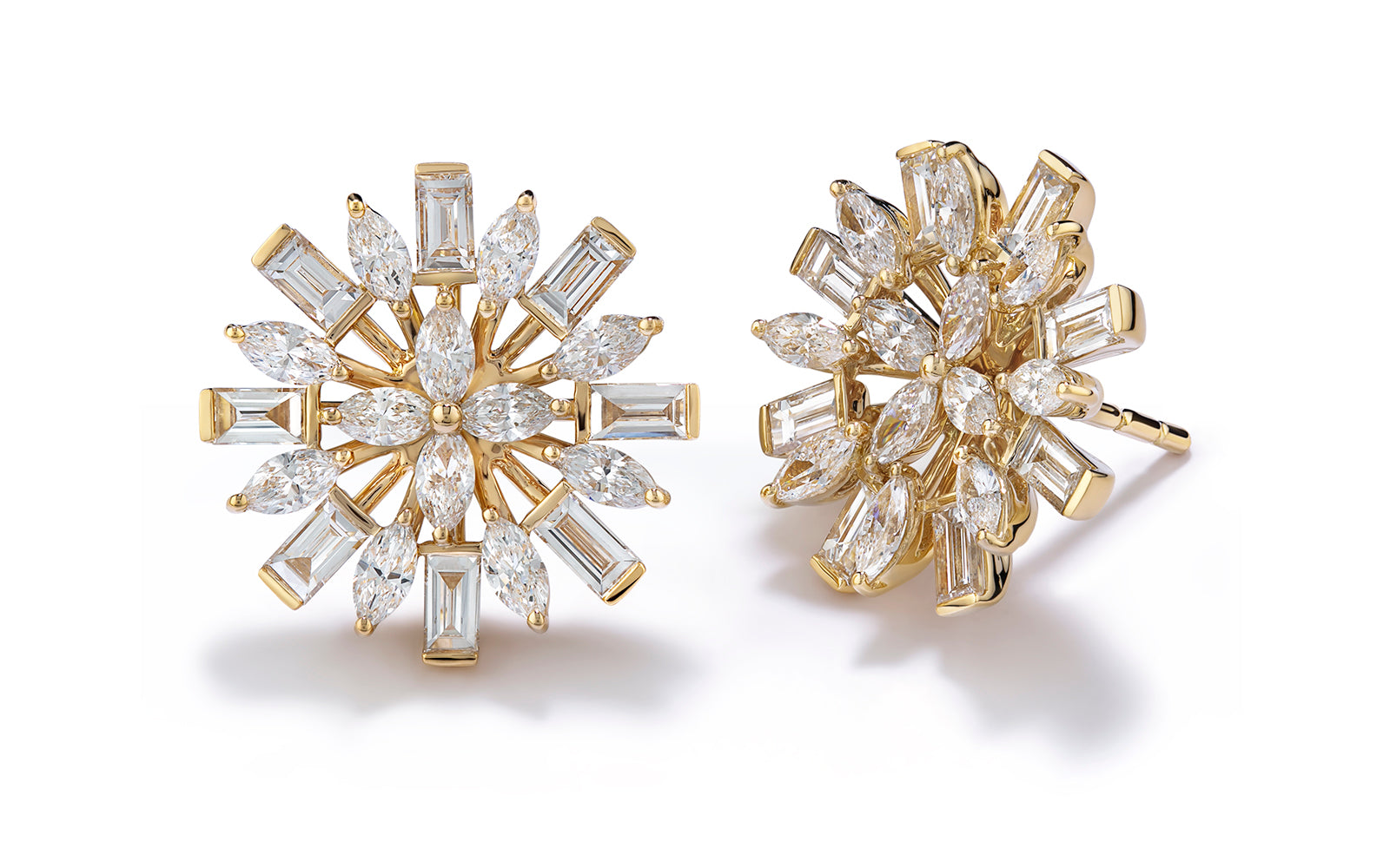 2.86ct D Flawless Diamanten Ohrringe, eingefasst in 18 Karat Gelbgold