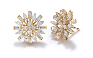 2.86ct D Flawless Diamanten Ohrringe, eingefasst in 18 Karat Gelbgold