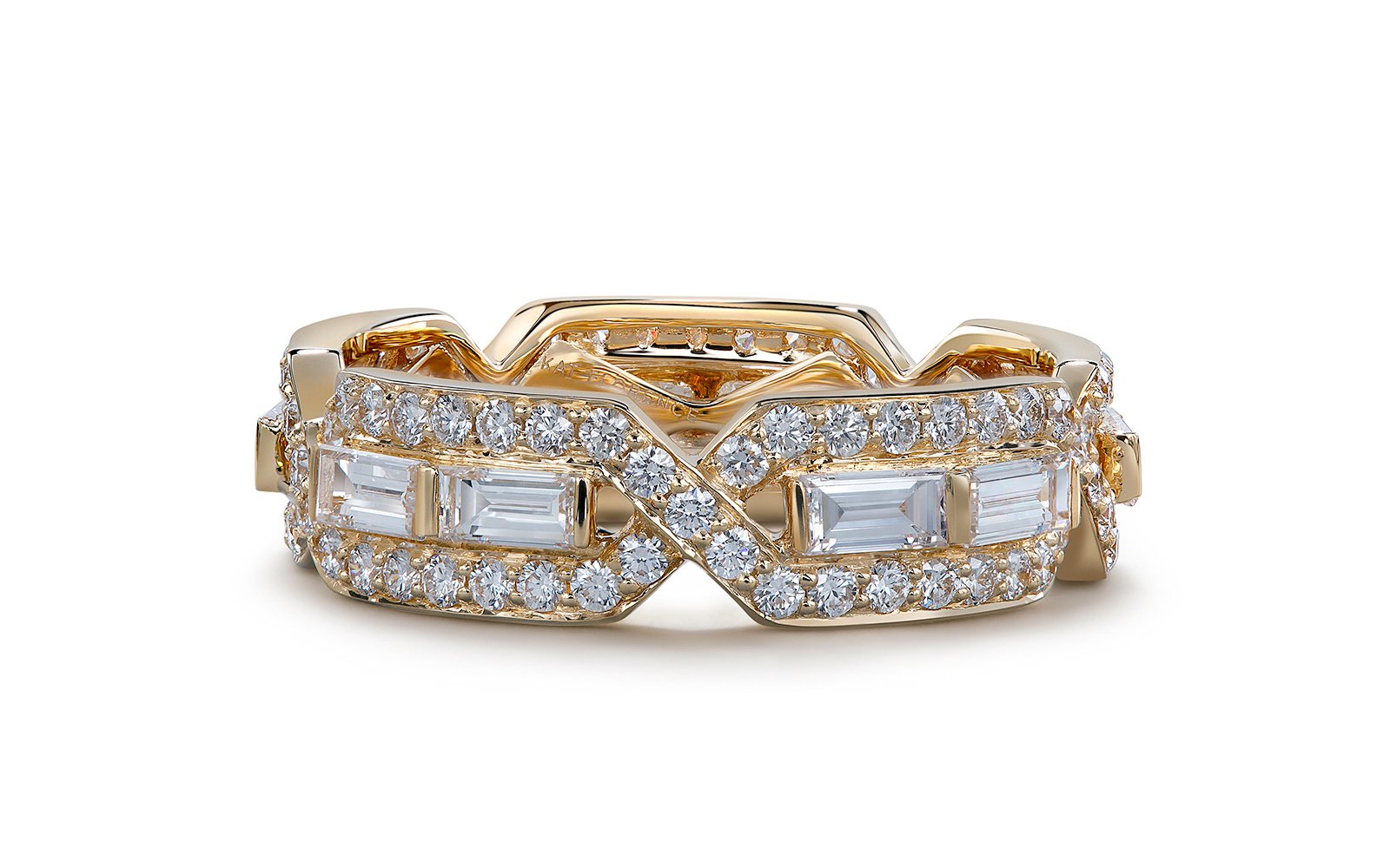 D Flawless Diamanten Ring, eingefasst in 18 Karat Gelbgold